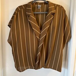 Elegant Brown Striped Blouse